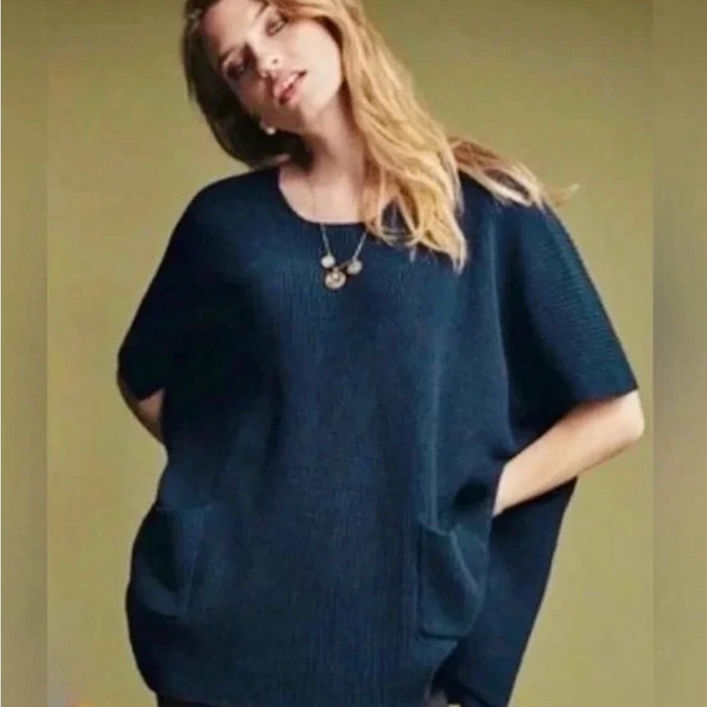 Cabi style 3683 Sapphire Teal Oversized  Women's Sweater Flex Poncho M/L